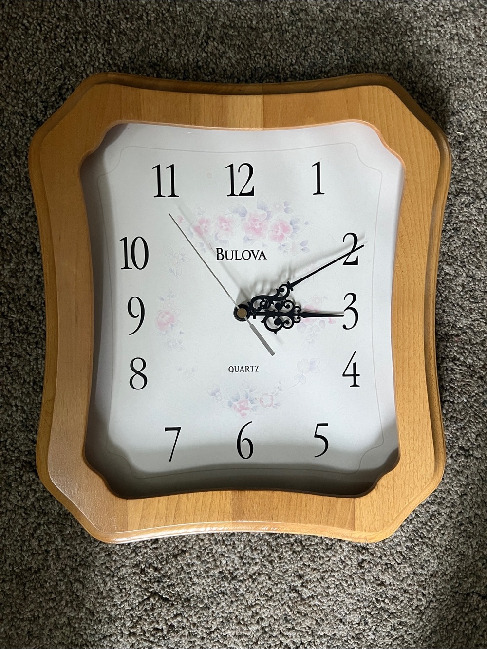Bulova Light Wood Wall Clock in White and Light Wood